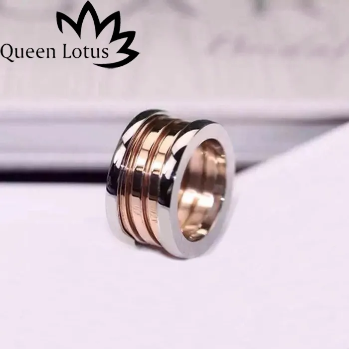 Koningin Lotus Nieuwe Beroemde Merk Rvs Dames Ring 3 Kleuren Plated Mode-sieraden Groothandel