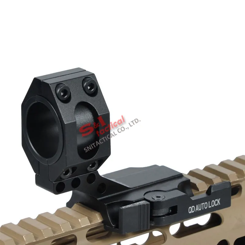 Tactical Auto Lock Release Quick Cantilever 25mm/30mm anel de escopo 2 