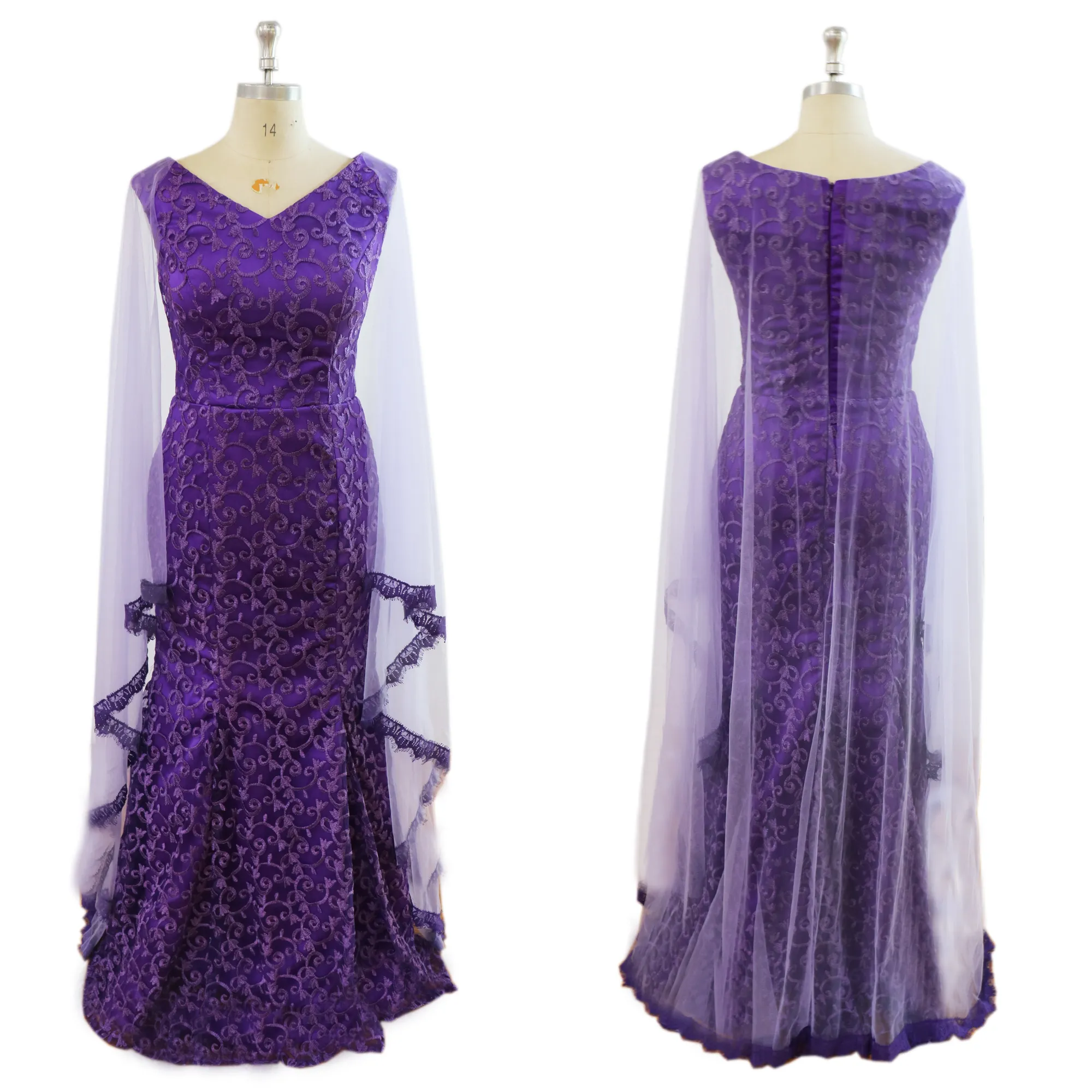 2017 Dark Purple Abendkleider V-Ausschnitt Ärmellose Abendkleider Mit Speziellem Design Zurück Reißverschluss Sweep Zug Nach Maß Formale Party Kleider