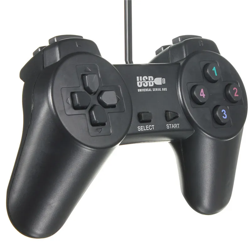 Preto USB 2.0 Com Fio Gamepad Joystick Joypad Gamepad Controlador de Jogo para PC Computador Portátil para XP / para Vista