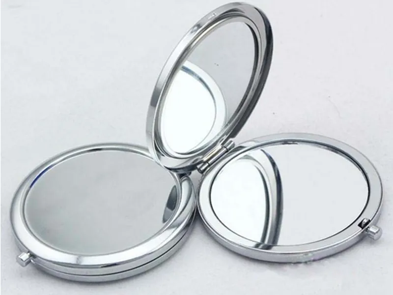 Miroir De Maquillage Compact Double Face Argenté 7 Cm - CBase - Portable Pour Sac