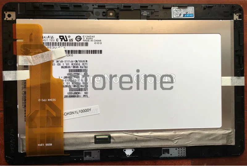 För ASUS VIVO RT TF600TL TF600T Pekskärm Glas Digitizer Assembly LCD LED-skärmram 5234N FPC-2 Version HV101HD1-1E0