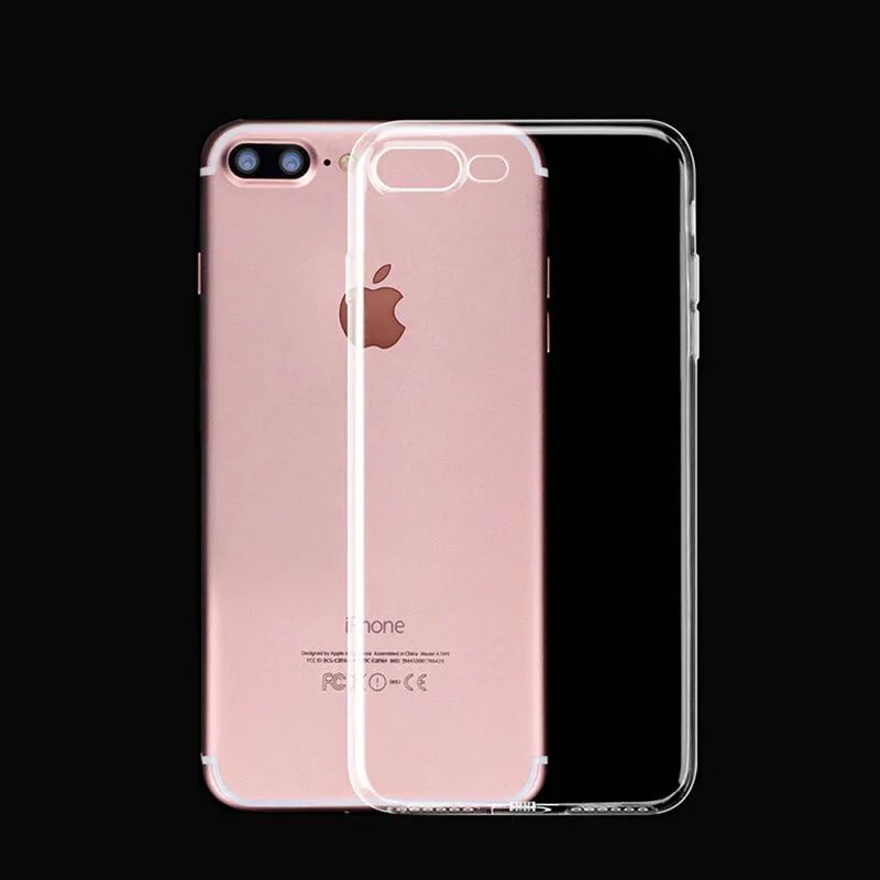 Étuis de téléphone portable ultra minces pour Apple iPhone 7 Plus 6 6S 5S 5 SE étui en silicone TPU souple transparent en cristal de luxe