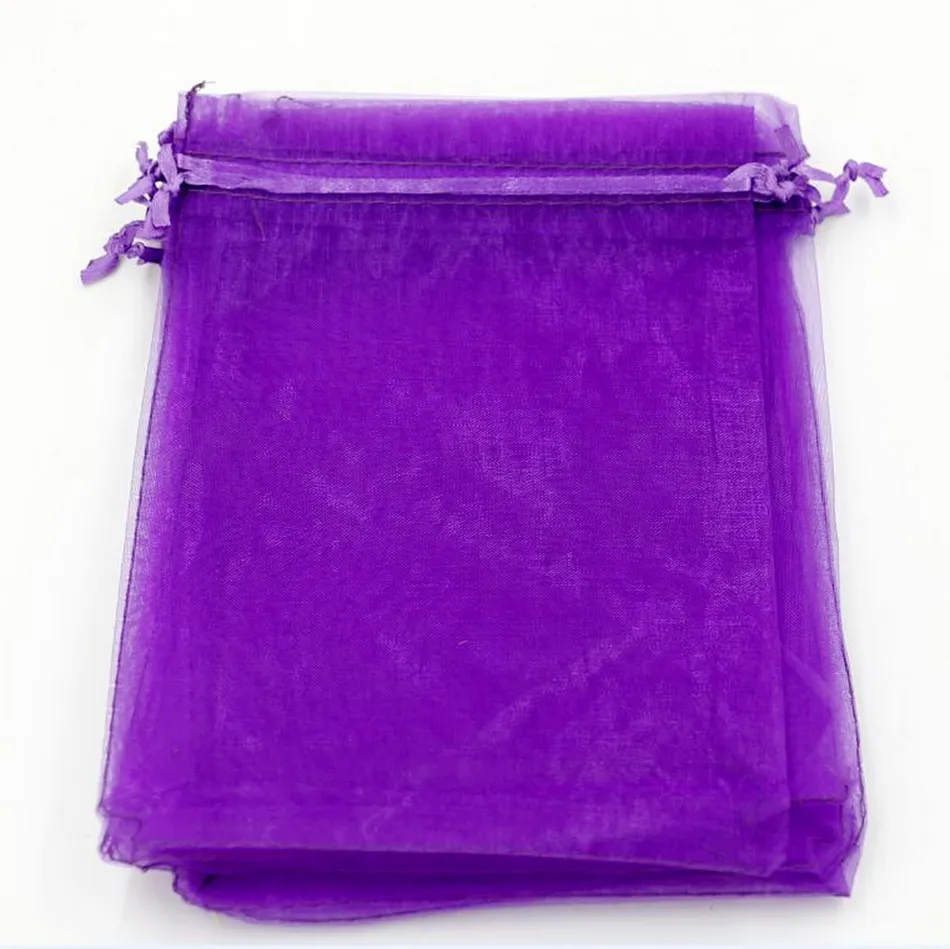 Purple With Drawstring Organza Jewelry Bags 7x9cm Etc Wedding Party Christmas Favor Gift Bags