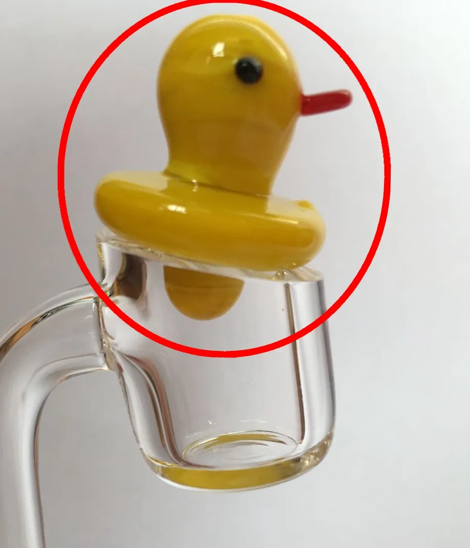 UFO Carb Cap Verre de couleur unie Dôme de canard jaune pour 4mm Thermal P Quartz Banger Nails Pipe à eau Bangs