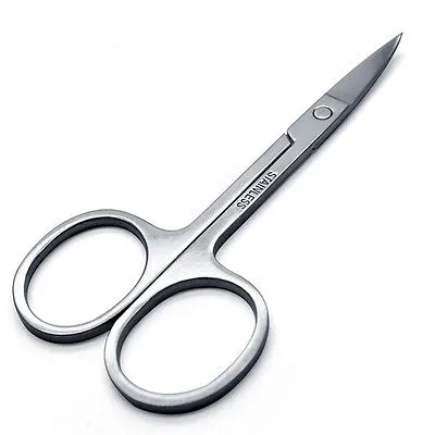 Stainless Steel Women Beauty Makeup Tool Trim Hair Shaping Cutter eyebrow Scissors Embroidered Bend Shear Sewing Scissors