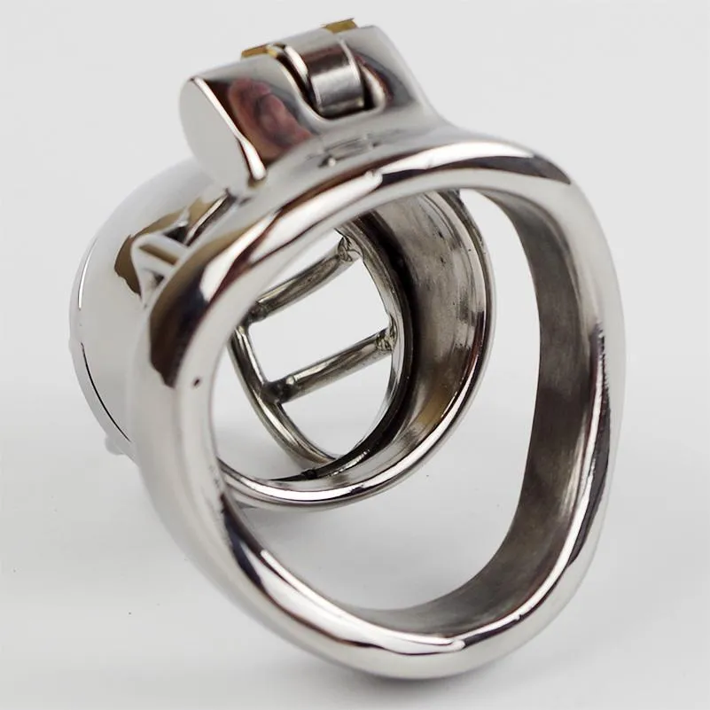 Piccoli anelli in metallo con gabbia gallo piccoli dispositivi, gabbia in acciaio Cintura bondage da uomo CP271-19186977