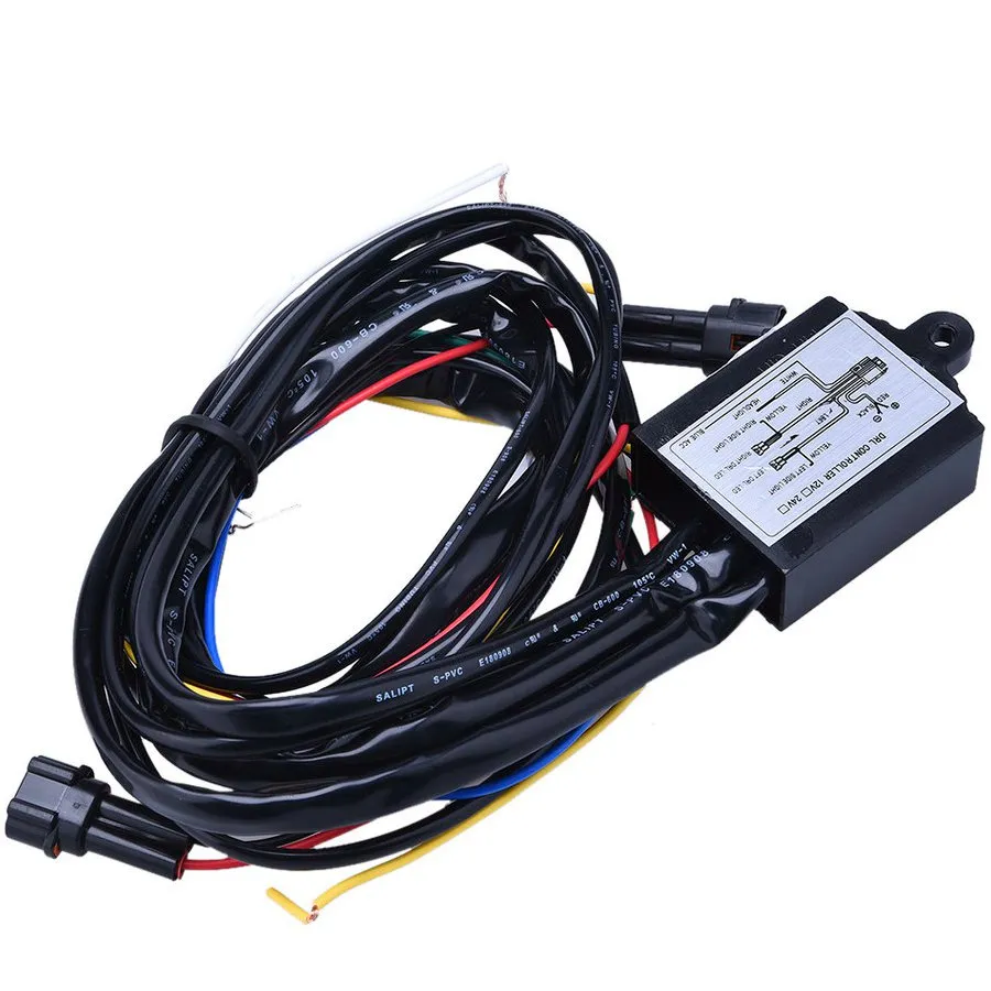 LED DRL Daytime Running Light Relay Harness Controller On Off Dimmer Car DRL Daytime Running Lights DC 12V 30W Synchronous Steering Function