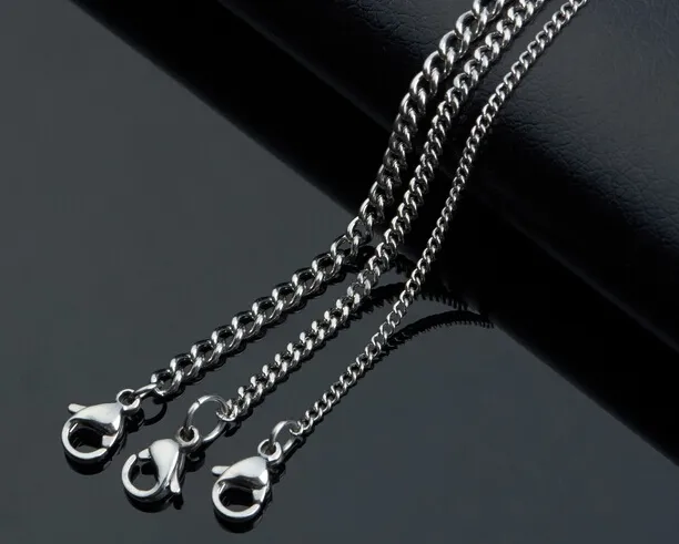 best price wholesale jewelry stainless steel silver Smooth 4mm wide Curb Link chain necklace women men jewelry 18 inch-28 inch