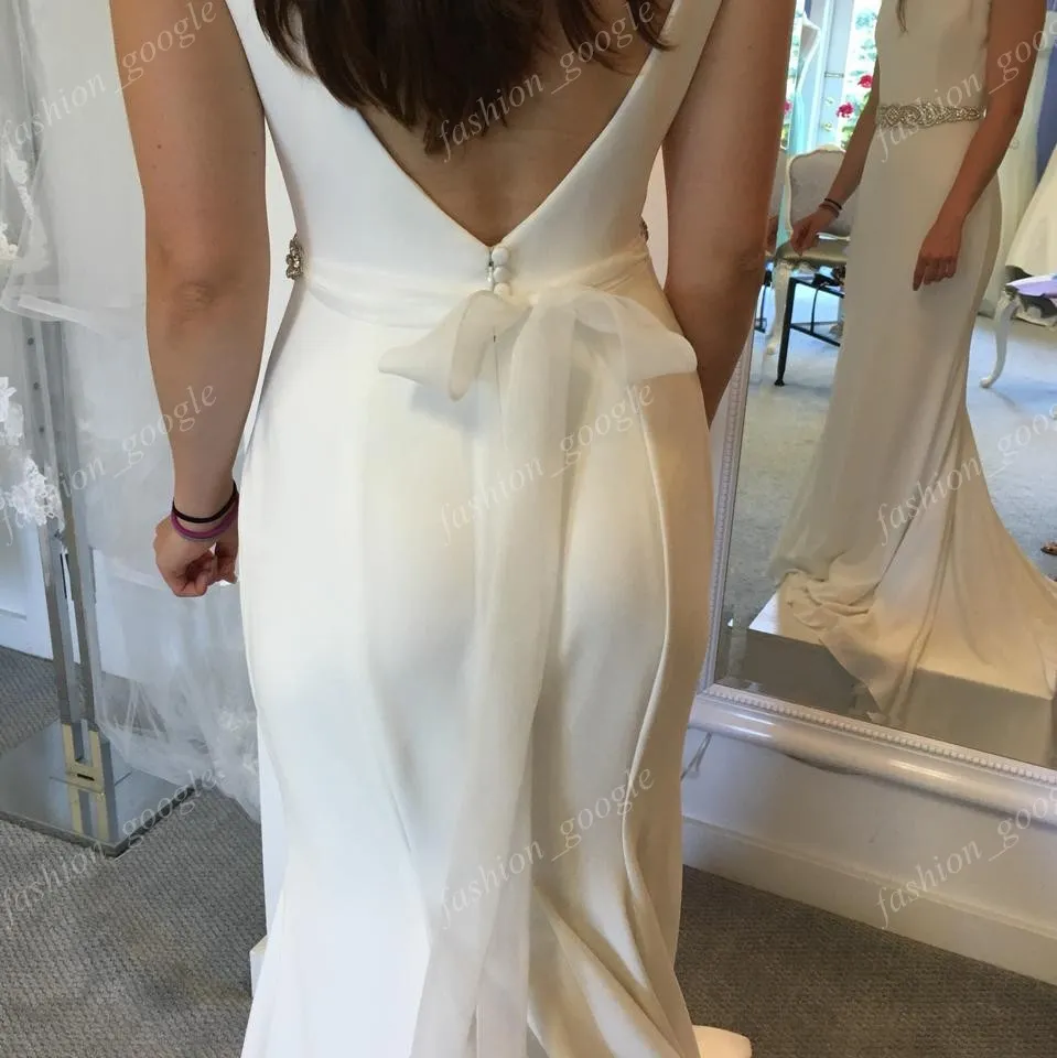 Elegante Trouwjurken voor Tuin Country Castle Kapel Bruiloften 2017 Mikaella Bridal Jurk Sexy Open Back Vestidos de Noiva Op voorraad