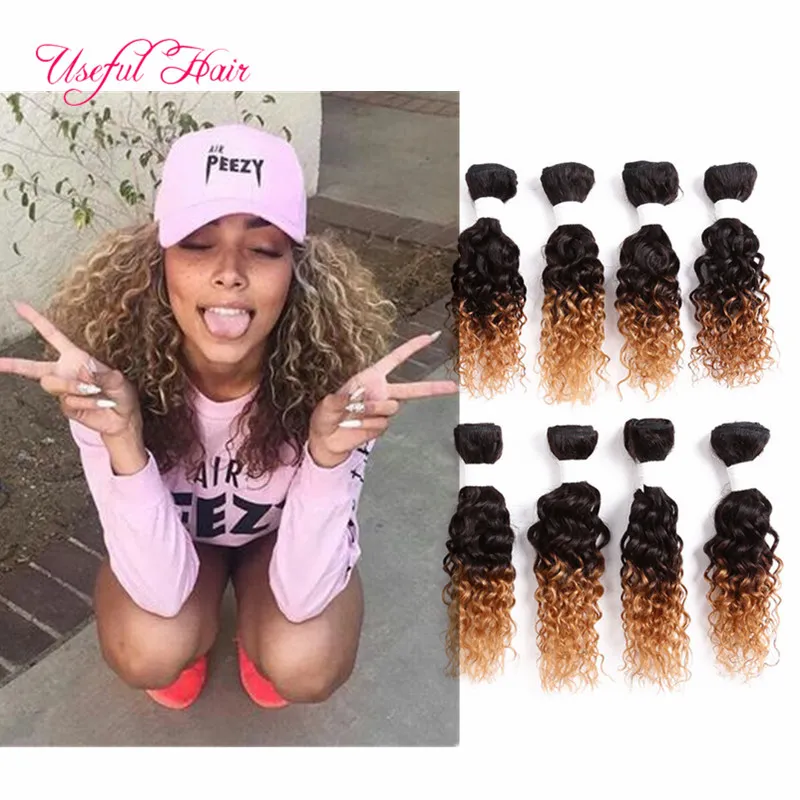 Capelli umani 8bundles Colore Brownbug 250Gram Wave profonda Extensioning Brasile Extensionmonmonson -Mongolian Curly Braiding Hair Euusuk WO3335599