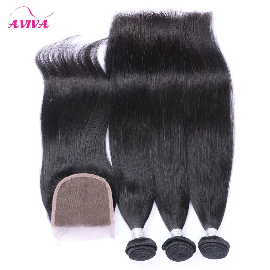 Peruvian Straight Virgin Hair Weaves With Closure 4 Bundles Unprocessed Peruvian Silky Straight Virgin Human Hair With Lace To4993974