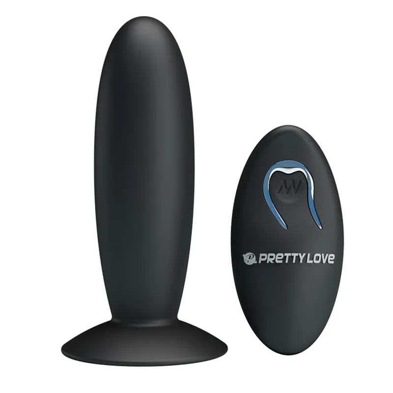 PRETTY LOVE Télécommande Silicone Anal Vibrateur Noir Ventouse USB Rechargeable Plug Anal Vibrateur Sex Toys pour Hommes Femmes 1798664461