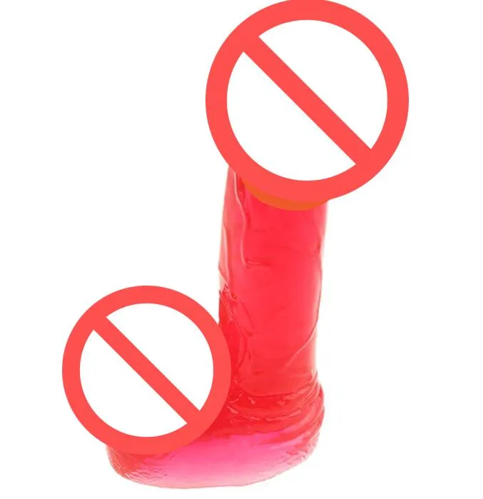 Crystal Jelly Dildo Penis Realistic Dildos Sexleksaker För Kvinnor Onani Orgasm Gay Game 12.5 * 2,5cm