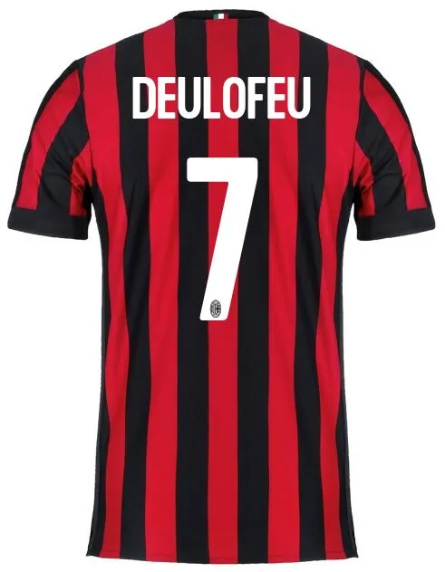 AC Milan No17 Zapata Home Long Sleeves Soccer Club Jersey