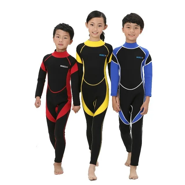 Kids 2.5mm Neoprene Wetsuit 2-Piece Set - Long Sleeve Top & Pants For Swimming, Diving, Surfing