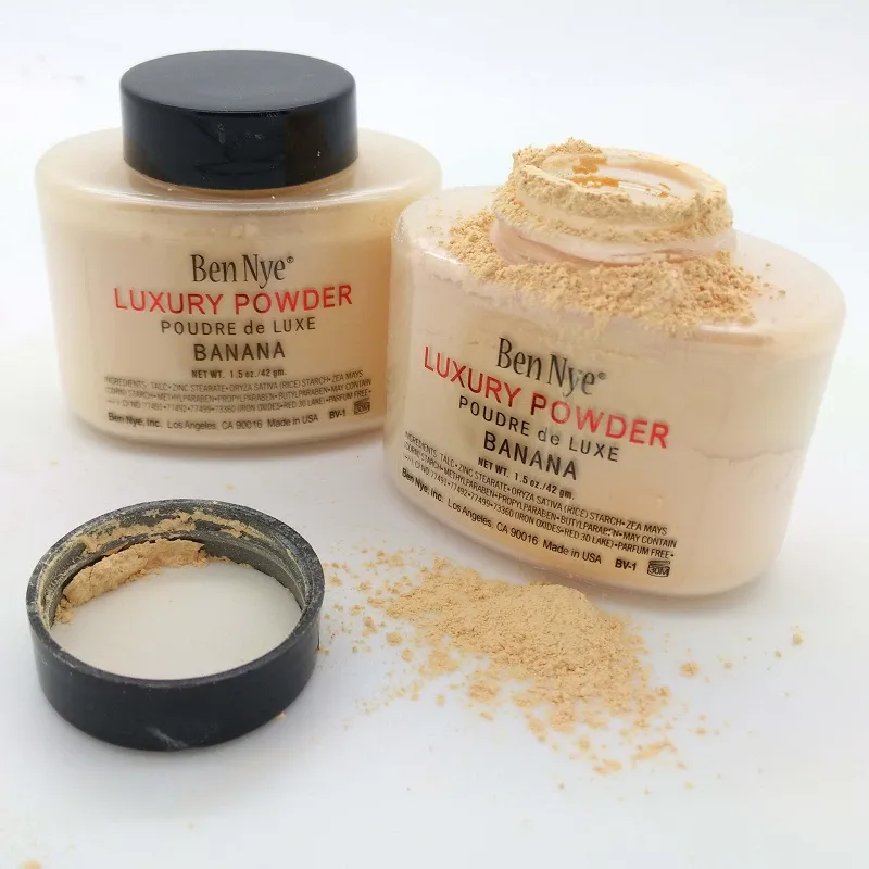 Ben Nye Luxury Powder 42G Nytt naturligt ansikte lös pulver Vattentät näringsrik banan Ljusa långvariga 50st