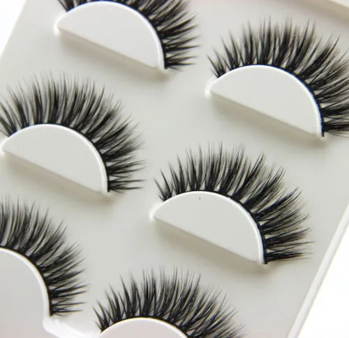 Natural Long 3D Mink False Eyelashes 3 Pairs Makeup Handmade Thick Fake Eye Lashes Extension Cosmetic Tools