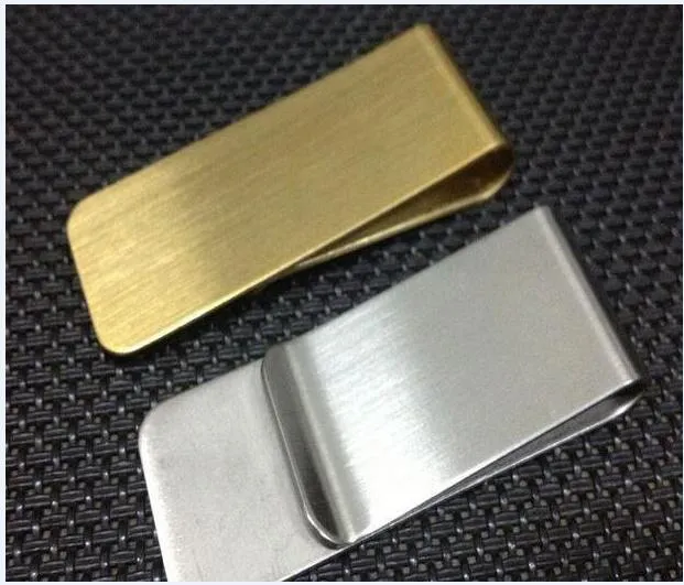 Stainless Steel Brass Money Clipper Wallet Clip Clamp Card Name Holder