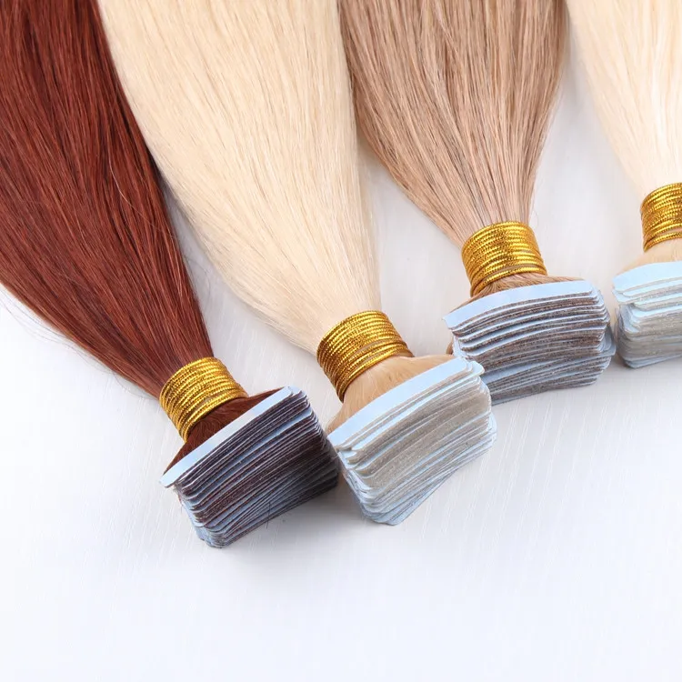 ELIBESS Brazilian remy human hair skin weft hair extension 2.5g/pcs blonde color tape in human hair