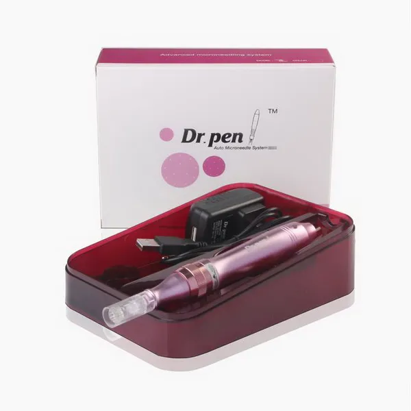 5 hastigheter Auto Microneedling Electric Mirco Needle Derma Pen Dr.Pen Dermapen med 2 st Nålpatroner för Anti Aging Skin Refunvenation