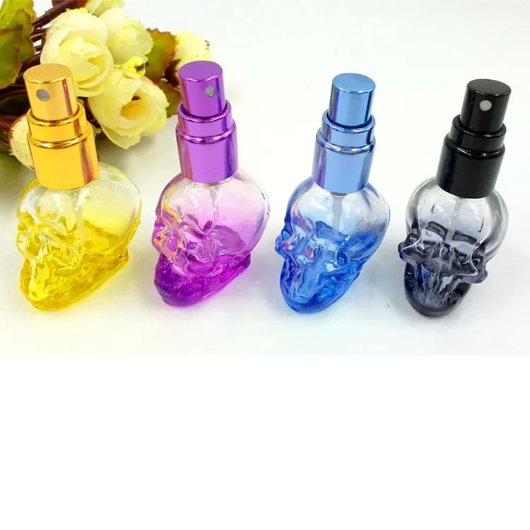Garrafas de spray de perfume de vidro lapidado de cristal colorido recarregável vazio de 8 ml atomizador viagem mini amostra recipiente de perfume tampa de alumínio