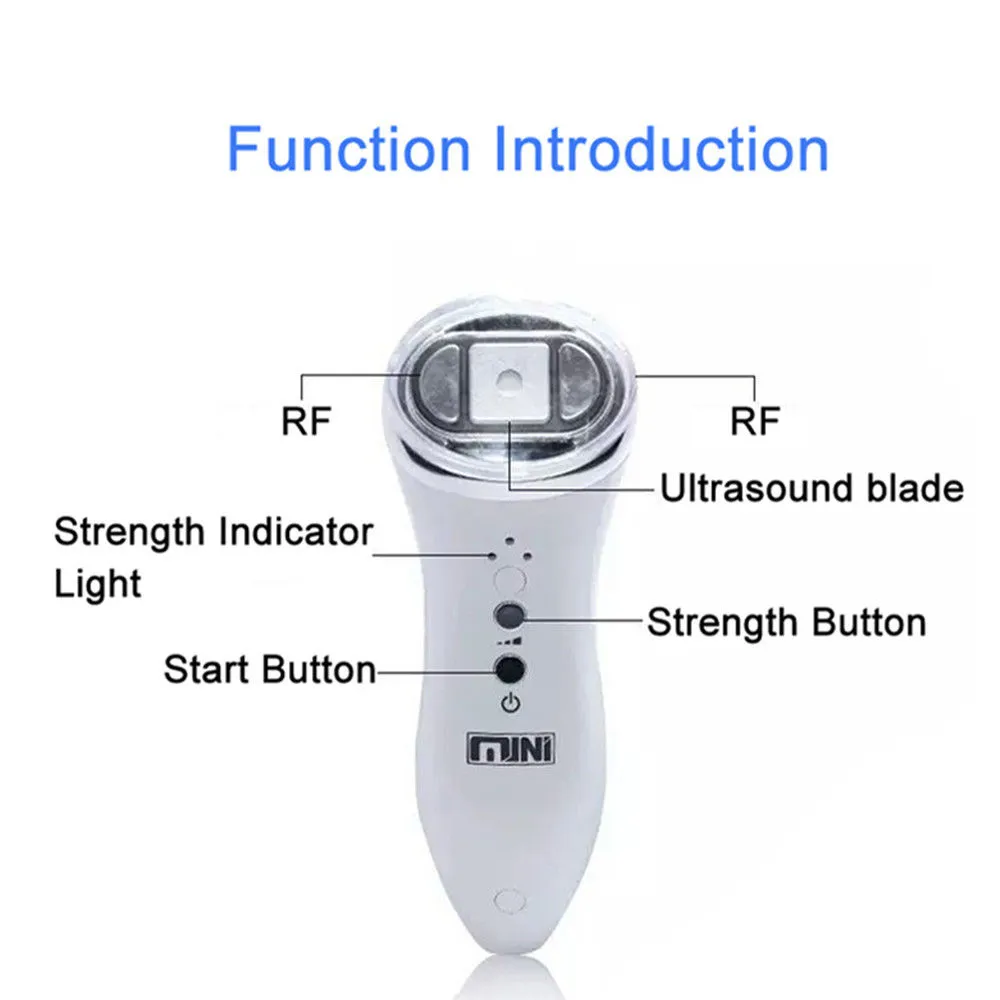 Tragbare Hifu-Hochintensitäts-fokussierte Ultraschall-Haut-Gesichtsverjüngung Hifu-Maschine LED-Licht RF-Schönheitsausrüstung