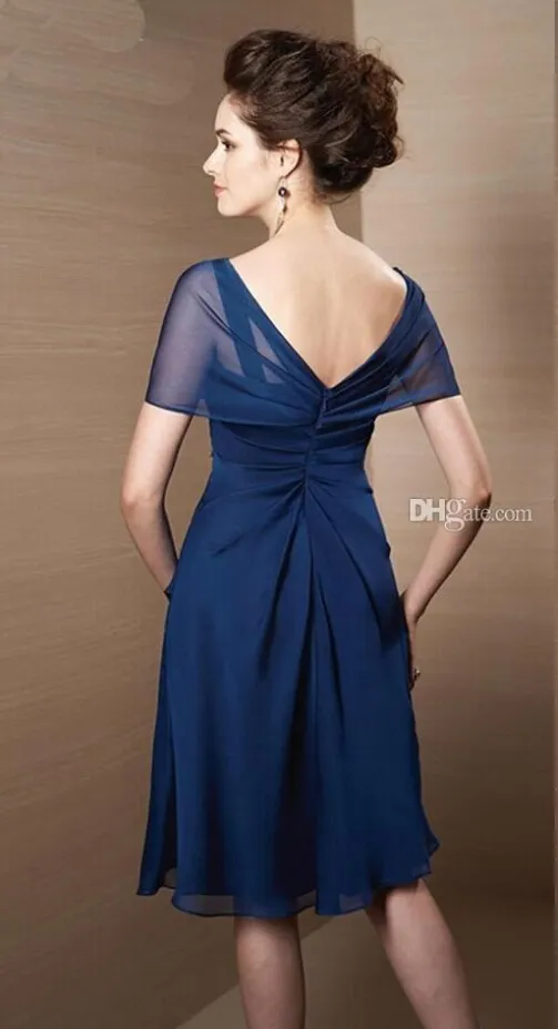 Custom Made! New Sexy Mother's Dresses Off-shoulder Knee-length Chiffon Mother of The Bride Dresses