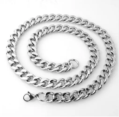 Mode-sieraden 316L Rvs Heren Jongens 10mm / 15mm Cubaanse Curb Chain Link Ketting Vintage Sluiting voor Herengeschenken 20 Inch - 32 Inch