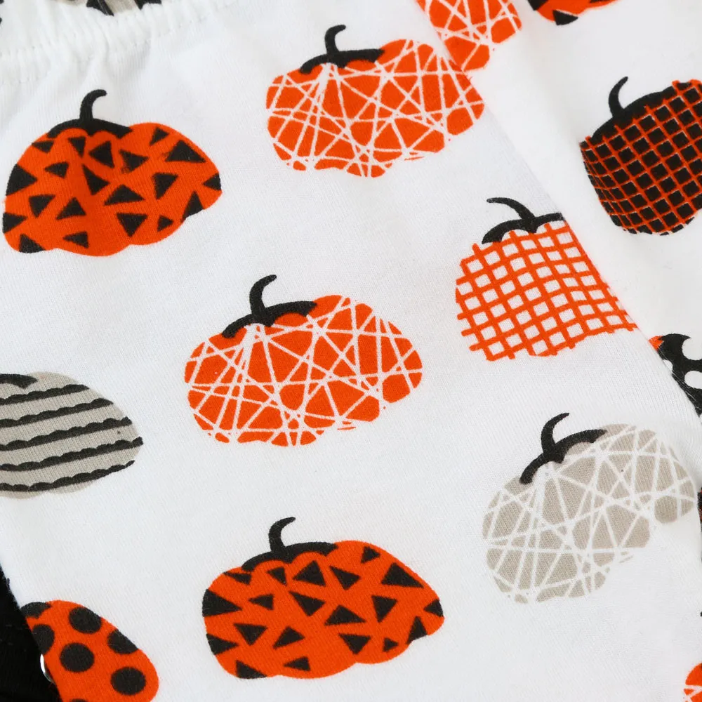 Newborn Clothes Baby Clothing Sets Halloween Costumes Pumpkin Printed Long Sleeve Bodysuit Romper Pants Hat Sets Baby Outfits