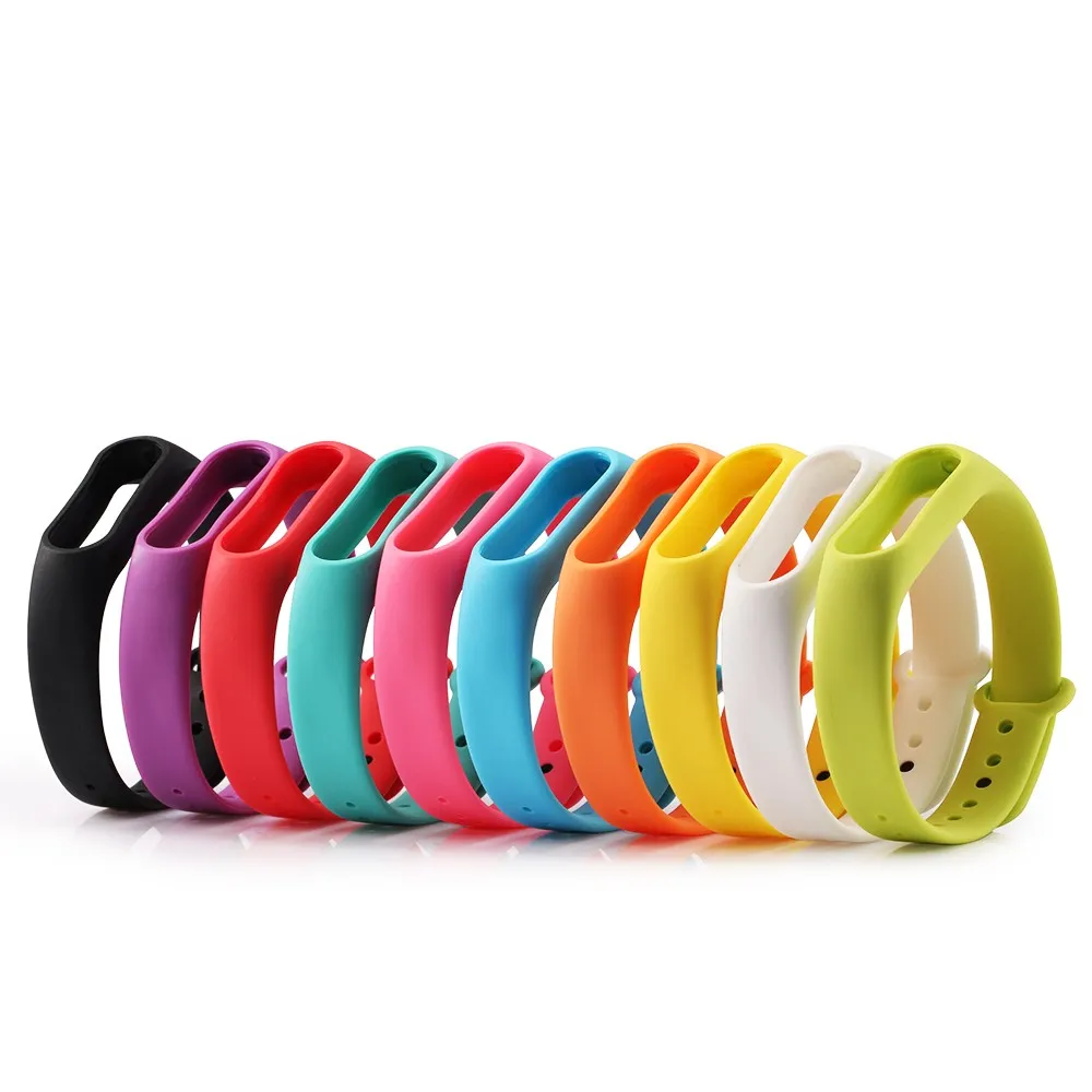 Renk Silikon Giyilebilir MIBAND 2 Xiaomi Mi Band 2 Bilek Bant Akıllı Bilezik Kayışı Kemer Aksesuarları Için Yedek İzle Saat Kayışı Akıllı Bantlı