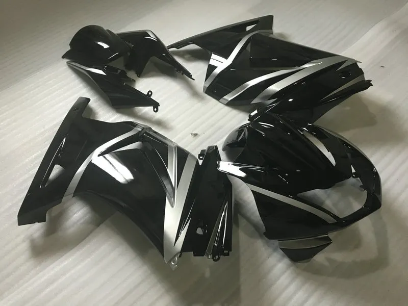 Wtryskowy zestaw korpusu dla Kawasaki Ninja ZX250R 08 09 10 12 Nadwozie ZX 250R 2008 2012 EX250 Silver Black Fairings Set + 7Gifts