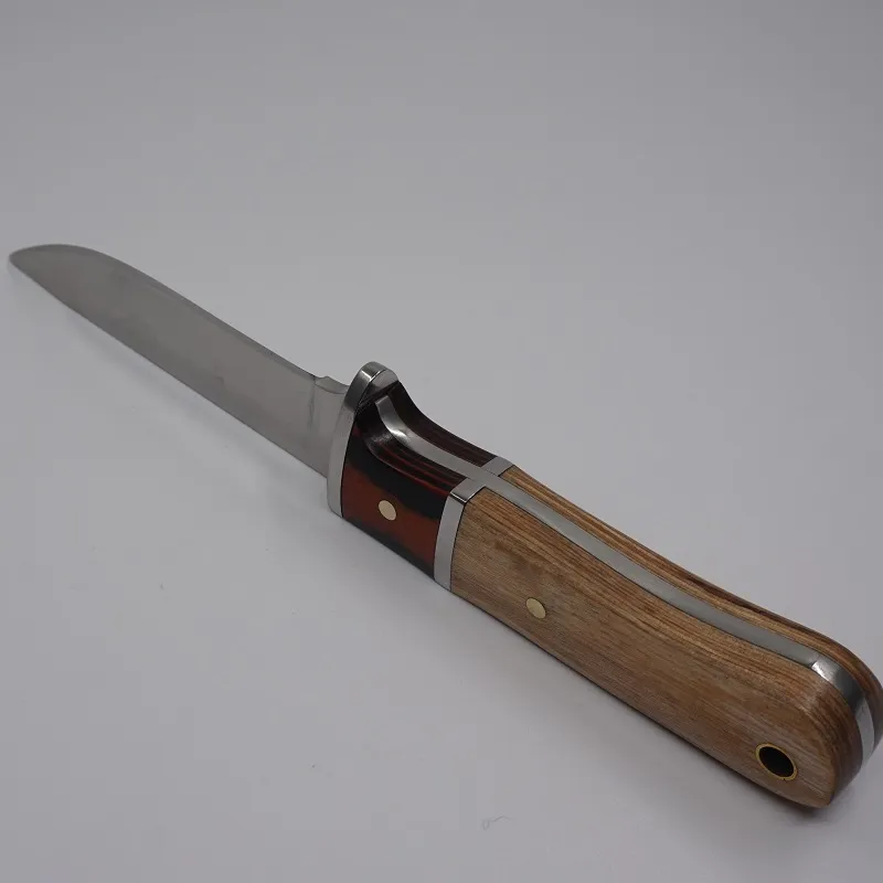 Fast Bladjakt Knivdesigner Trähandtag Camping Kniv 5CR13mov Blade Survival EDC Verktyg Små Straight Knives Fickknivar Made Kina