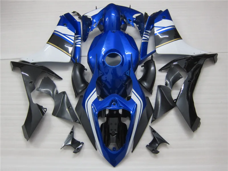 طقم هدايا حقن مصبوب مجاناً لـ Yamaha YZF R1 07 08 fairings black blue set YZFR1 2007 2008 OT23