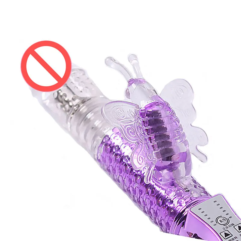 Rotation Butterfly kanin vibrator flexibel silikon dildo för flicka kroppsmassage klitoris stimulering sexleksaker för kvinnor