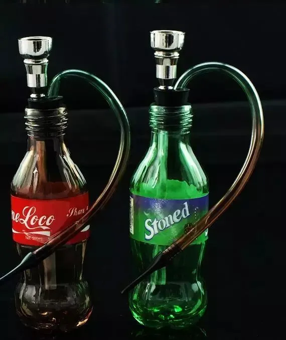 Coke Sprite Shape Glangs Bongs Acessórios de vidro Tubos de fumantes de vidro Mini-coloridos coloridos Multi-Color Pipes Best Spoon Glas