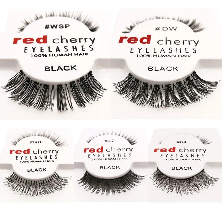 10 Stile Red Cherry falsche Wimpern gefälschte Augenwimpern Neues Paket Langes Make -up -Schönheitstools Wimpernerweiterung