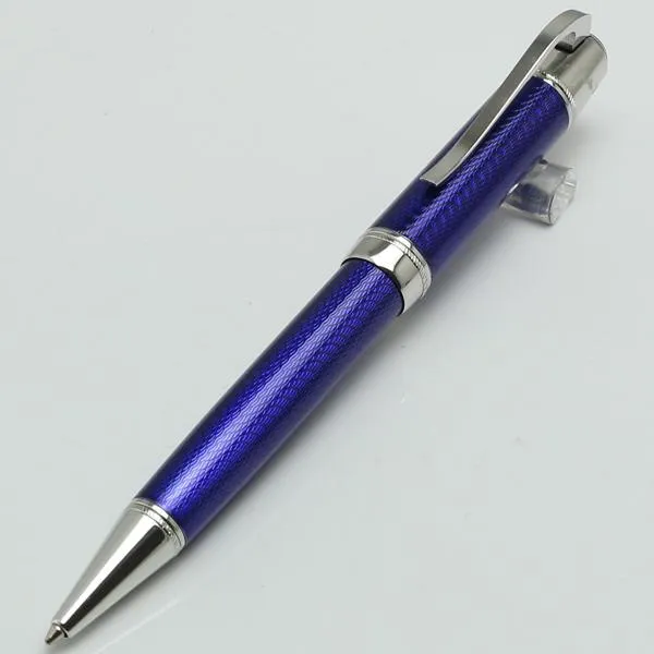 Luksusowe nowatorskie Design Blue Roller Ball Pens z srebrnym klipem biuro biuro artykułów biuro fontanna pen z pensjonatem pisząc Brand7955652