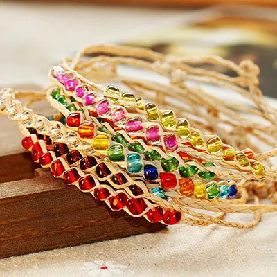 200 pz all'ingrosso braccialetti di fascino branello di cristallo amore braccialetti di erba Rafi fatti a mano signora desidera braccialetti di corda erba