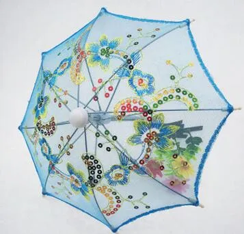 Mini Small Umbrella Children Dancing Props Craft Lace Embroidery Umbrella Stage Performance Party Gifts Souvenir