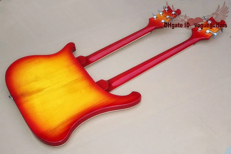 Guitare de basse électrique à double cou de qualité supérieure 4 String Bass and6 String Guitar Blanc Black Cherry Electric Guitar 7960907