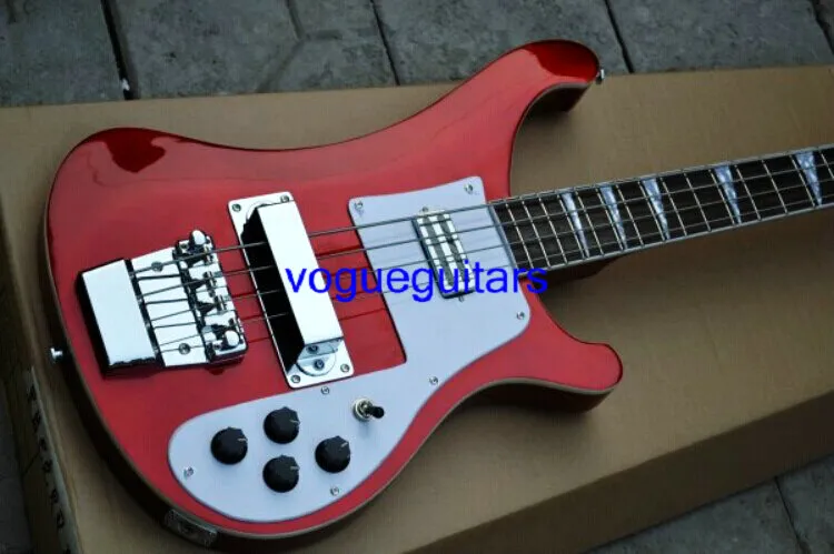 Nuevo estilo 4003 guitarra eléctrica incrustaciones de abulón bajo caramelo color rojo bajo eléctrico instrumentos musicales