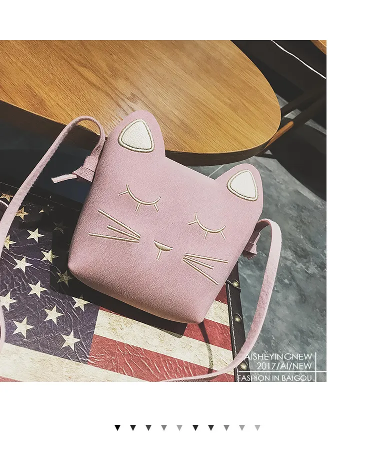 Cute Cat Children Bags Korean Cat Ear Princess Mini Children Messenger Bag Fashion Casual Change Purse Kids handbag C2389