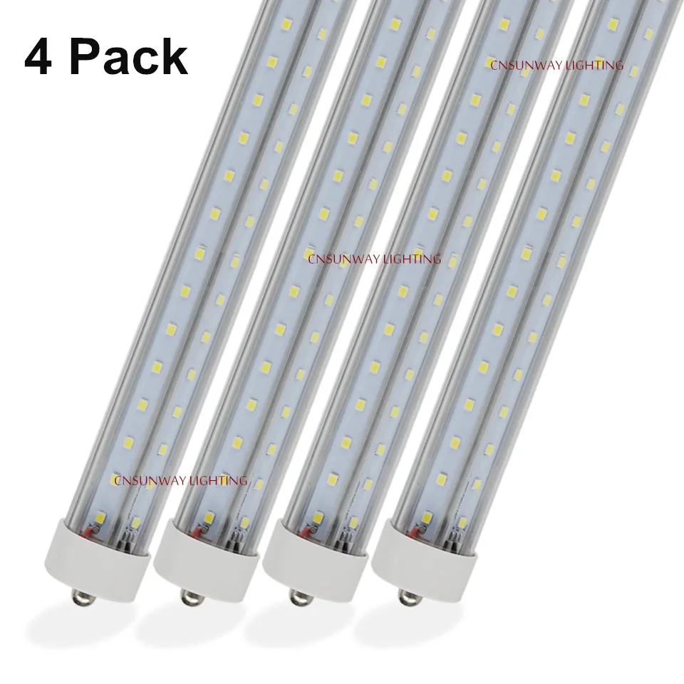 8 Fuß Single Pin FA8 T8 LED-Röhrenlichter 45W LED-Leuchtstoffröhrenlampen Glühlampen 5000K Klare Abdeckung 25er-Pack für Ladenbeleuchtung Garage Lagerbestand in den USA