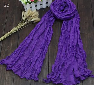 2017 Nouveau Femmes Doux Super Long Crinkle Foulards Wraps Châles Étole De Mode Multicolore Punk Écharpe - 26 Couleur