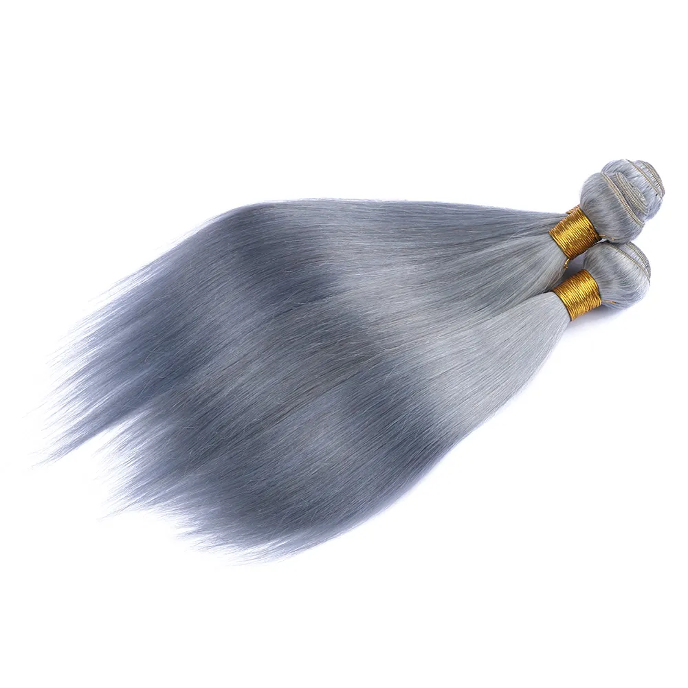 灰色の髪織りのストレート8A灰色の人間の髪のバージンヘア3束灰色の伸びの熱い販売16 18 20インチ工場Price
