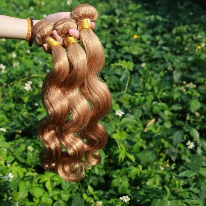 # 27 Honig Blonde Körperwelle Brasilianische 3 Bundles Brasilianisches Menschenhaar Hellbraunes Reines Haar Bundles Peruanisches Menschliches Haar Extensions Verkauf