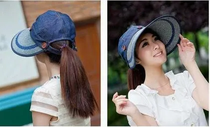 Donne Wide Large Brim Floppy Summer Beach Cappello da sole Cappello di paglia Button Cap Cappelli estivi donna Visiera anti-uv Cap Donna MO53