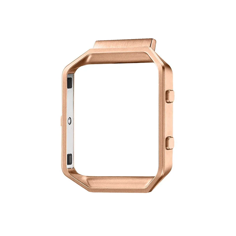 Pulseira de relógio inteligente de liberação rápida para Fitbit Blaze Classic Pulseira Tamanho grande disponível branco com moldura de ouro rosa 64378967048578