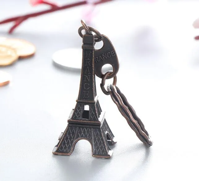 500 st Mode Mode Klassisk Fransk Frankrike Souvenir Paris 3D Eiffeltornet Keychain KeyRing Nyckelring Ring Gratis frakt